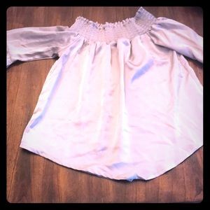 Off shoulder shirt baby blue